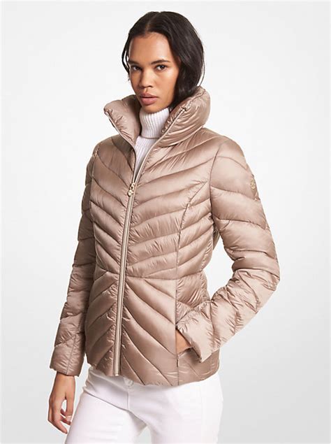 michael by michael kors packable quilted hooded jacket|Michael Kors puffer jacket ladies.